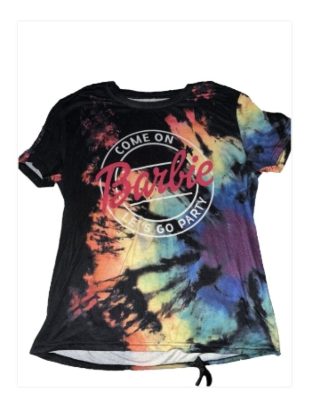 🎀💕 Barbie Tie-Dye Graphic Tee | Women's Large | Come On Barbie Let's Go Party